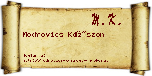 Modrovics Kászon névjegykártya